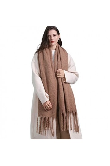 Foulard Écharpe Écharpe Dhiver Élégante Pour Femmes Châles Doux Élégant Châle Solide Femal Foulards Châle Etole Color : Bru