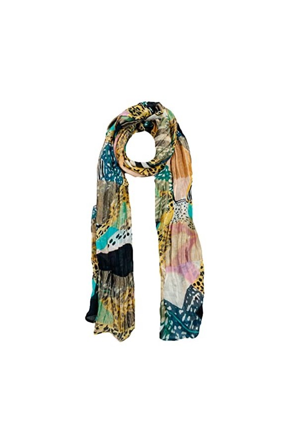 Selection Privee ETOLE SOIE Imprimé multicolore Foulard 60% Soie,40% Polyester imprimé,Echarpe pour la femme 70X160CM, Châle 
