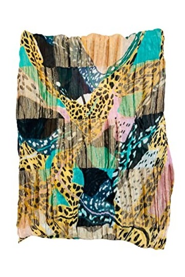 Selection Privee ETOLE SOIE Imprimé multicolore Foulard 60% Soie,40% Polyester imprimé,Echarpe pour la femme 70X160CM, Châle 