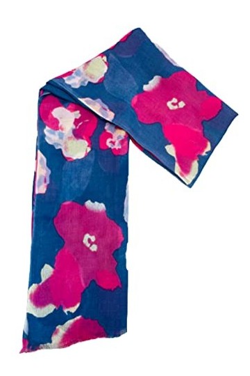 SELECTION PRIVEE ETOLE BLEU/ROSE Foulard 100% Modal Grande Echarpe Châle Ultra-Léger Respirant Elégant Pour La Femme 90x180CM