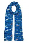 Selection Privee ETOLE Bleu Moustache Foulard 90% Modal,10% Soie imprimé,Echarpe pour la femme 100X200CM, Châle avec motif Mo