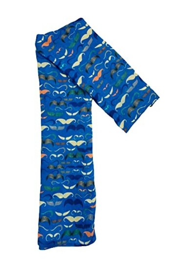 Selection Privee ETOLE Bleu Moustache Foulard 90% Modal,10% Soie imprimé,Echarpe pour la femme 100X200CM, Châle avec motif Mo