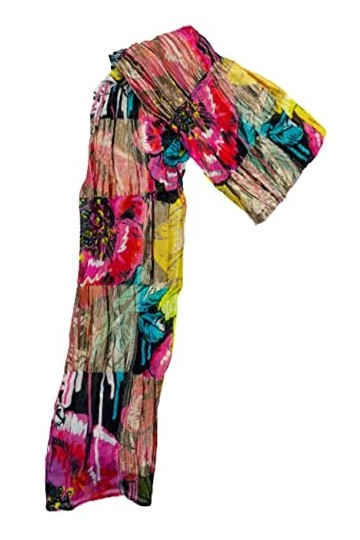 Selection Privee ETOLE SOIE Fleur Multicolore Foulard 60% Soie,40% Polyester imprimé,Echarpe pour la femme 70X160CM, Châle av