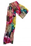 Selection Privee ETOLE SOIE Fleur Multicolore Foulard 60% Soie,40% Polyester imprimé,Echarpe pour la femme 70X160CM, Châle av