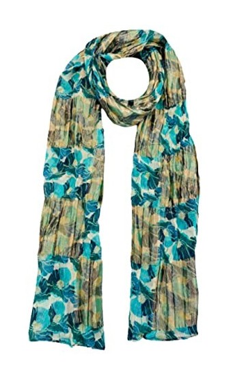 Selection Privee ETOLE SOIE fleur dété turquoise Foulard 60% Soie, 40% Polyester imprimé Echarpe Pour la femme 70x160cm,Châl