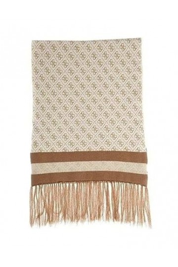 Guess Écharpe Valerie beige imprimé pour femme, beige, Taille Unique