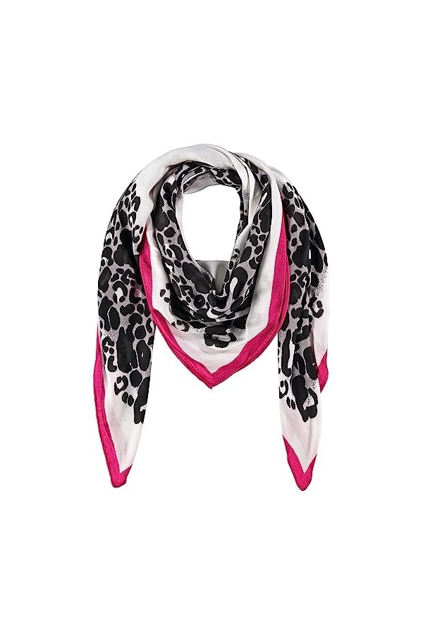 Taifun 400401-13301 Foulard, Motif Rose Vif, Taille Unique Femme