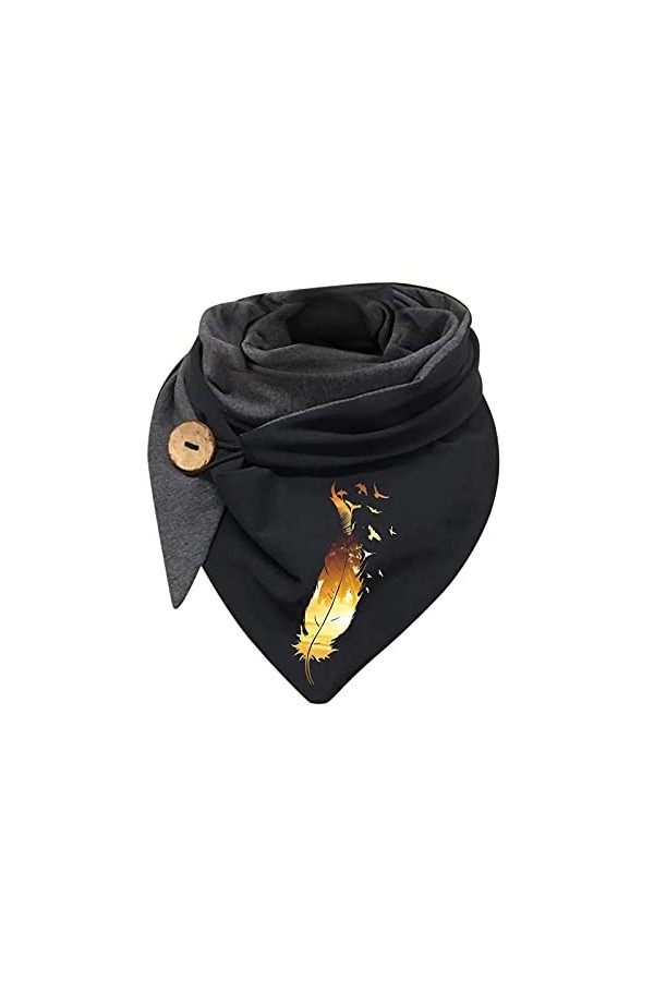 PacuM Écharpe dhiver for femmes en coton imprimé chaud Bouton chaud Turban Wrap Écharpe Châles Foulards for hommes Serviette