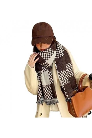 HALAHAI Écharpe Etole Foulard Echarpe Plaid Femmes Écharpe Damier Hiver Doux Écharpe Châle Chaud Cou Châle Color : C, Size :