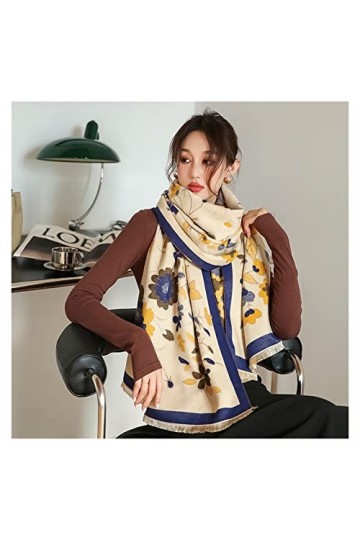 écharpe Fleur Imprimer Hiver Écharpe Femmes Cachemire Chaud Pashmina Foulard Femme Foulards Longue Couverture Épais Doux Châl