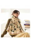 écharpe Fleur Imprimer Hiver Écharpe Femmes Cachemire Chaud Pashmina Foulard Femme Foulards Longue Couverture Épais Doux Châl