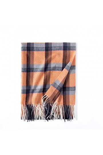 Foulard Femme Soie Cheveux pour De Hiver en Echarpe Foulards pour Femmes Nouvelles Écharpes Contraste Couleur Plaid Imprimé C