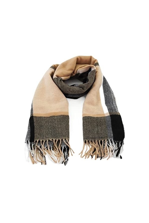 VVABRA Écharpe Châle Winter Femmes Écharpe Foulard Plaid Foulard Lady Tassel Foulards en Polyester épaissie Épaissement Tendr