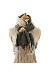 VVABRA Écharpe Châle Winter Femmes Écharpe Foulard Plaid Foulard Lady Tassel Foulards en Polyester épaissie Épaissement Tendr