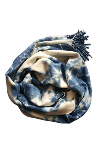 NYKK Châle Foulard rétro Femmes Traditionnelles Main Tie-Dye écharpe Automne et lhiver surdimensionné Châle Doux Cachemire E