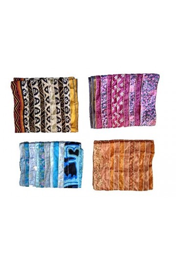 Rajbhoomi Lot de 5 foulards tendance en patchwork pour femme, Couleurs et imprimés assortis, 6" X 70"