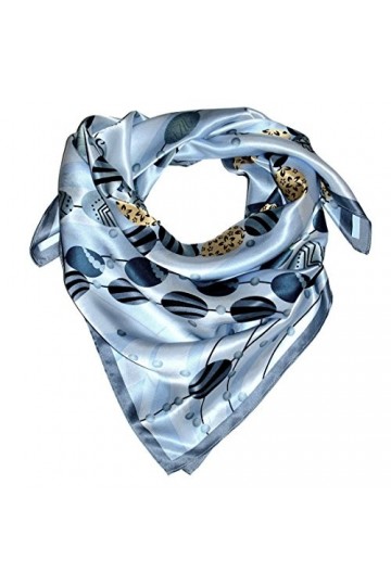 LORENZO CANA Foulard pour la femme – écharpe de 100% soie pour le printemps et l´été, carré avec les mesures de 90 x 90 cm – 