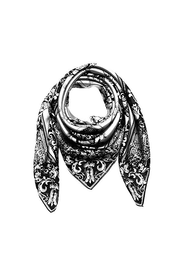 LORENZO CANA Foulard pour la femme – écharpe de 100% soie pour le printemps et l´été, carré avec les mesures de 90 x 90 cm – 