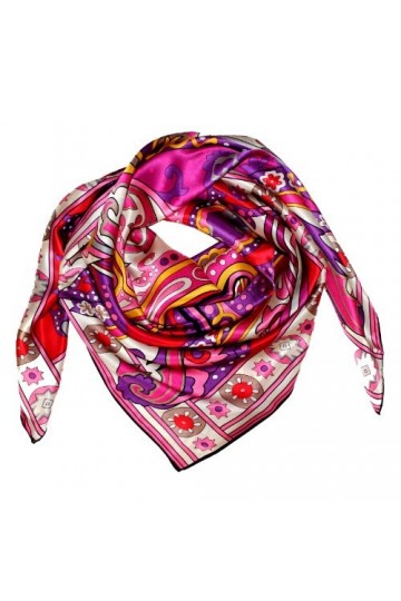 LORENZO CANA Foulard pour la femme – écharpe à la mode de 100% soie pour le printemps et l´été avec les mesures de 110 x 110 