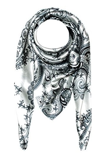 LORENZO CANA Foulard pour la femme – écharpe à la mode de 100% soie pour le printemps et l´été avec les mesures de 100 x 100 