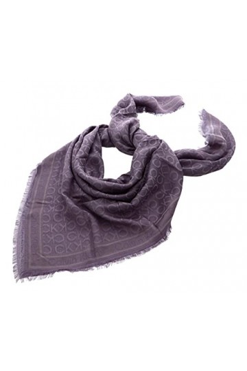 Calvin Klein Monogram Jaquard Scarf Iris, Lilas, taille unique