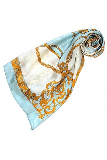 LORENZO CANA Foulard damas de 100% soie pour la femme – écharpe damas, carré avec les mesures de 88 x 88 cm - un bijou noble 