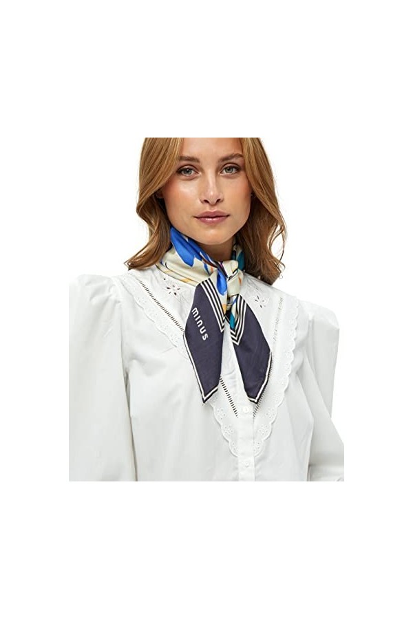 Minus Femme Luma Scarf Foulard, 9457 Royal blue flower print, Taille unique EU