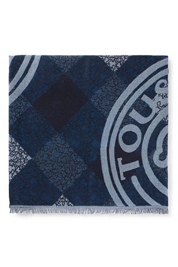 TOUS Foulard Kaos Mini Stamp en jacquard bleu
