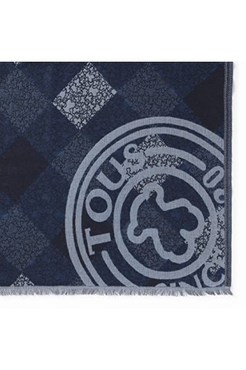 TOUS Foulard Kaos Mini Stamp en jacquard bleu