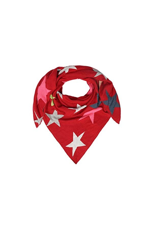 Zwillingsherz Foulard triangulaire en coton – Écharpe de qualité supérieure avec étoiles pour femme garçon fille – Uni – XXL 