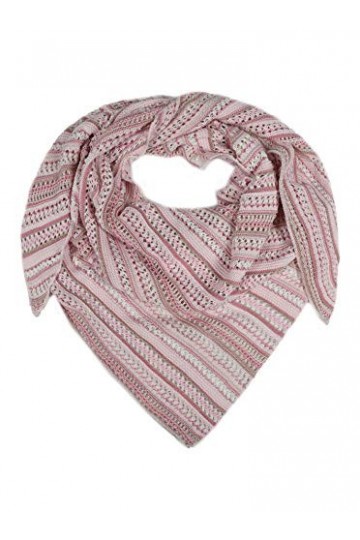 Zwillingsherz Foulard triangulaire en coton – Écharpe en grosse maille de qualité supérieure au design coloré pour femme et f