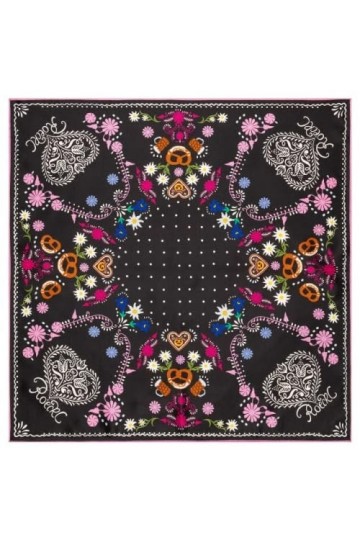 Roeckl Resi Foulard en soie Noir/multicolore, Noir , taille unique