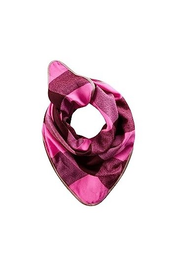 CODELLO Foulard triangulaire chaud pour femme avec motif à carreaux tissés, Rose, taille unique