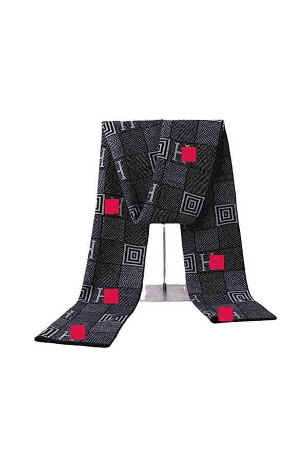 UKKO Foulard Femme 1Pcs Mens Soft Foulard Vérifiez Plaid Hiver Chaleur Chaud Col Châle Écharpe Longue 30 X 180 Cm-3