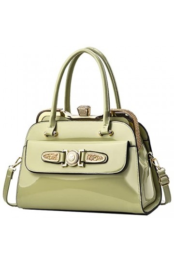 NIYUTA® Sacs portés Main Femme Tendance Grande capacite Vernis Cuir Brillant Sacs portés épaule Sacs bandoulière Sac a Main V