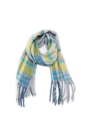 Foulard Femme Soie Cheveux pour De Hiver en Echarpe Chèque Conception Foulards pour Femmes Mode Foulards À Franges Longues Ch