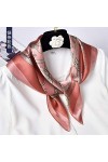 WLLLO Foulard en soie petit carré écharpe vers à soie foulard en soie femme mince-B
