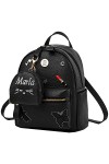NIYUTA Femme Sacs portés Dos Mode Mini Sac Décontracté Sauvage Sac à Dos étanche Légèreté Mou PU Cuir Sac à Dos Noir