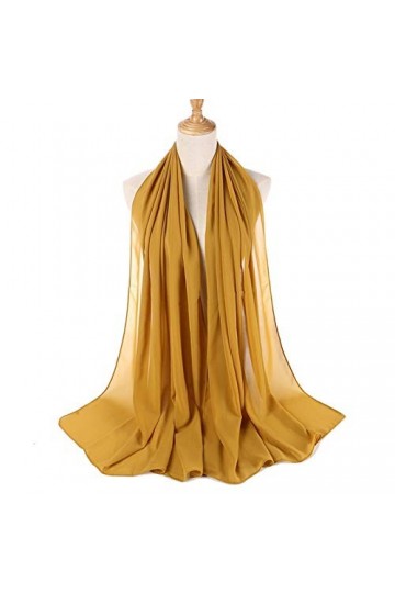 Echarpe Echarpe Foulards et châles - 2 pcs plaine mousseline de mousseline de mousseline de chijab foulard femme bandeau de l