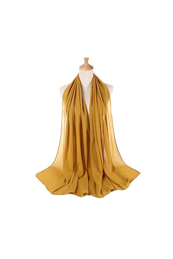 Echarpe Echarpe Foulards et châles - 2 pcs plaine mousseline de mousseline de mousseline de chijab foulard femme bandeau de l