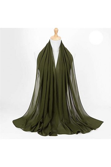 Echarpe Echarpe Foulards et châles - 2 pcs plaine mousseline de mousseline de mousseline de chijab foulard femme bandeau de l