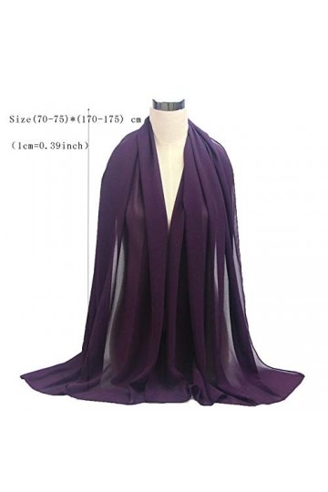 Echarpe Echarpe Foulards et châles - 2 pcs plaine mousseline de mousseline de mousseline de chijab foulard femme bandeau de l