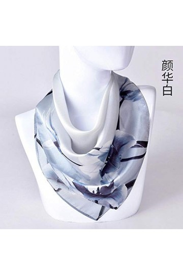 WLLLO Foulard petit foulard carré femme 100% soie de mûrier soie soie floral-B