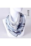 WLLLO Foulard petit foulard carré femme 100% soie de mûrier soie soie floral-B