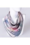 WLLLO Foulard petit foulard carré femme 100% soie de mûrier soie soie floral-B