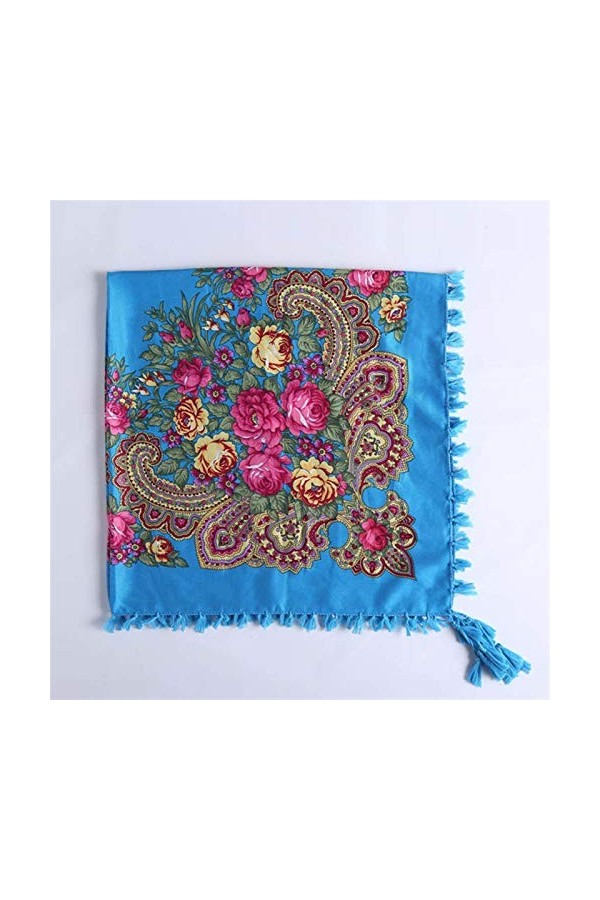 TYXL Foulard de Soie Femme, Écharpe Femmes Mode Long Gland Imprimer Femmes Écharpe Mince Été Fleur Châles et Wraps Écharpes p