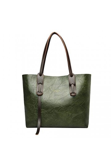 NIYUTA Sacs à Main portés Main Femme Mode Grande capacite Souple Cuir Sacs portés épaule Cuir véritable Sacs bandoulière Vert