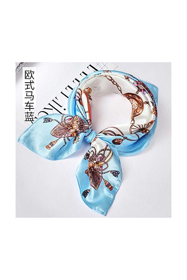 WLLLO Petite écharpe 100% soie foulard soie soie femme tout-A