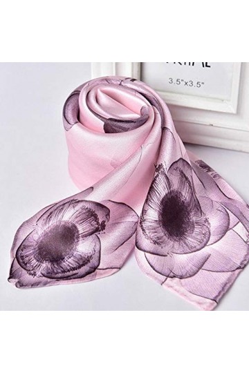 WLLLO Foulards en soie femme 100% bretelles en soie de mûrier sauvage petite écharpe carrée écharpe écharpe-B