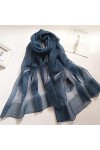 WLLLO Foulard en soie tout-aller femme longue écharpe brodée châle châle section mince-G